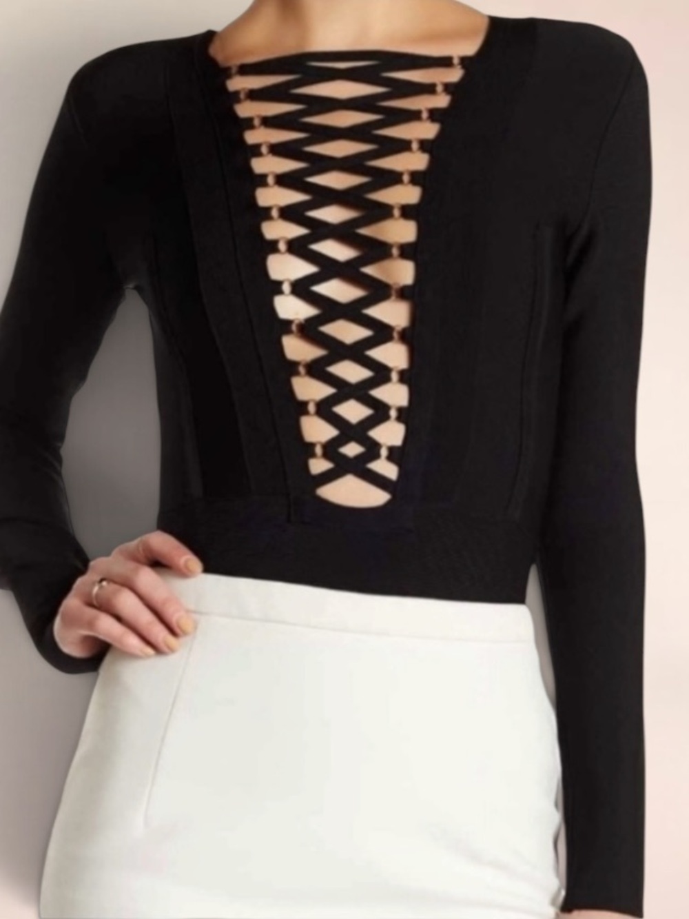 NWT GRACIA Lattice
Bandage Bodysuit Size
SMALL